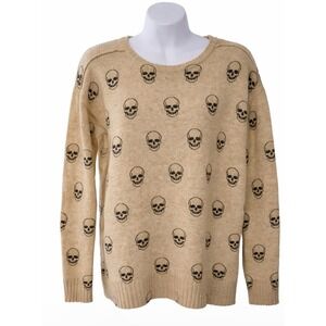 Chelsea and Violet Wool Blend Skull Sweater Womens Medium Light